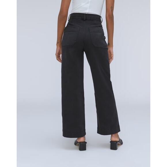 Everlane The Organic Wide-Leg Pant in Black 00 NWT - Picture 3 of 10